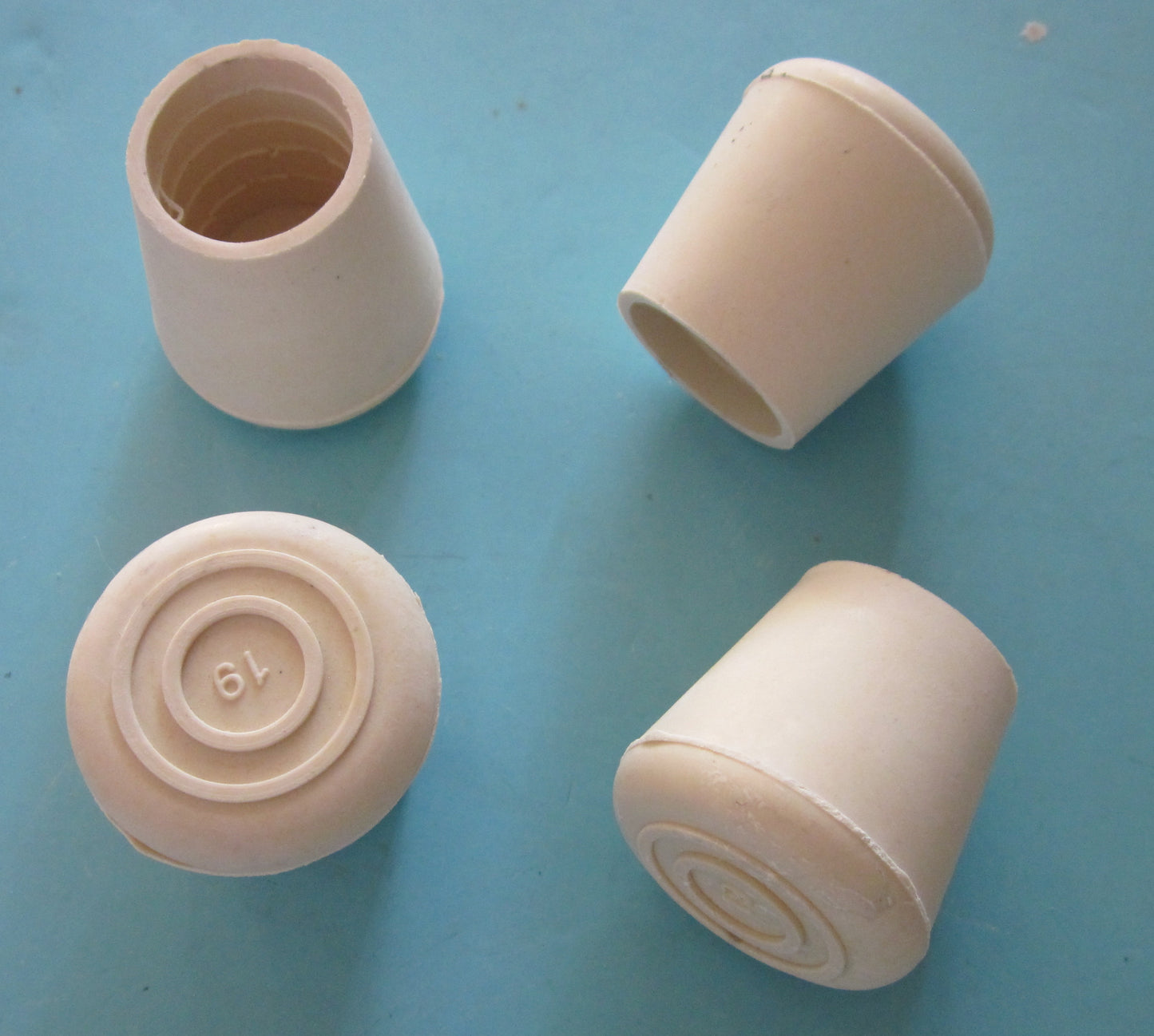 Smooth white contemporary rubber crutch tips