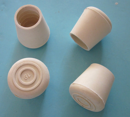 Smooth white contemporary rubber crutch tips