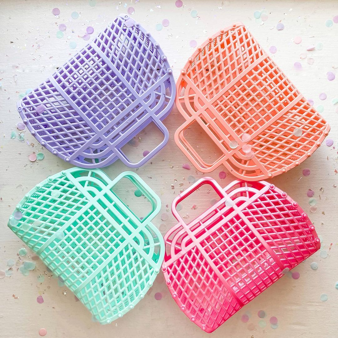 9" Retro Jelly Purse, Tote, Bag, Basket