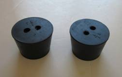 2 Rubber Stoppers, Laboratory Stoppers & Plugs, Tapered Stoppers